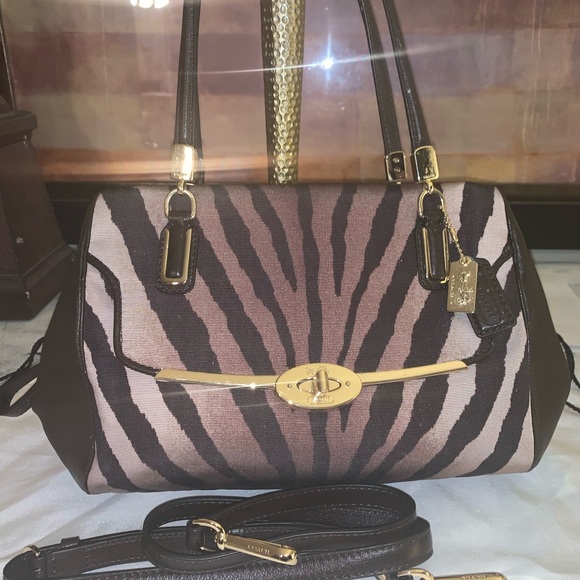 Coach zebra print satchel bag - Picture 2 of 8